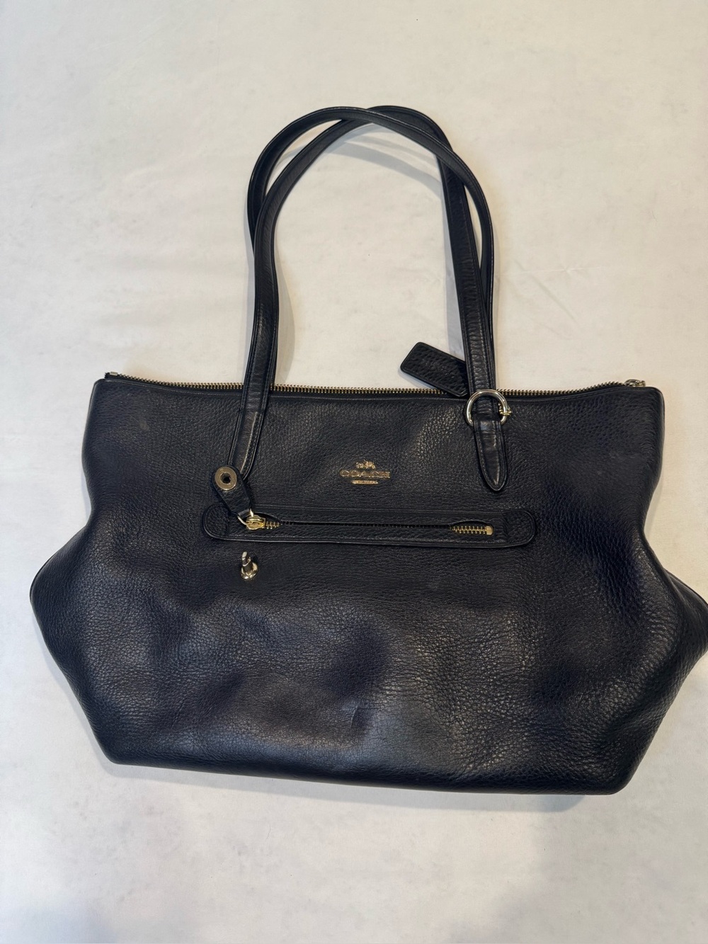 Coach Black Leather Tote Bag - Classic Everyday Carry